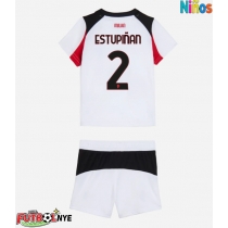 Camiseta AC Milan Pervis Estupinan #2 Visitante Equipación para niños 2025-26 manga corta (+ pantalones cortos)